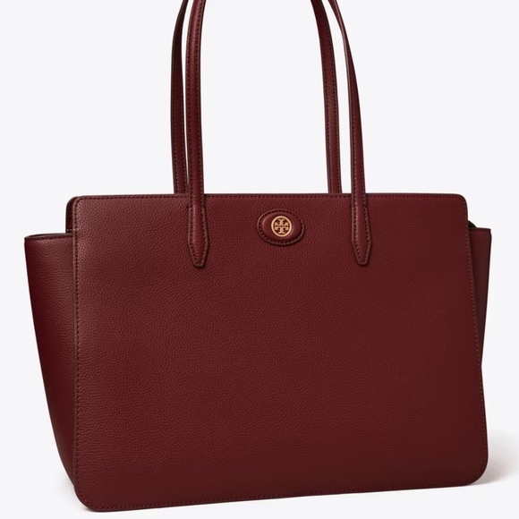 Tory Burch Handbags - Authentic Tory Burch Claret (Burgundy Red) ROBINSON PEBBLED TOTE BAG NWOT